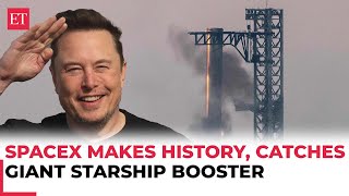 SpaceX makes history catches giant Starship booster big boost for Elon Musks Mars mission [upl. by Allianora]