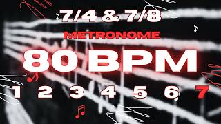 80 BPM  74 amp 78 Metronome [upl. by Ardnauqal]