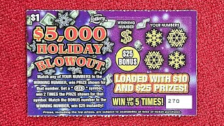 5000 Holiday Blowout 1 Scratch Tickets x 5 from the Florida Lottery [upl. by Noirad]