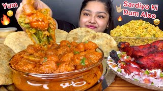 SARDIYO WALI SPICY DUM ALOO WITH KHASTA MATAR KI KACHORI AND EGG BHURJI FRIED RICE WITH DAHI CHICKEN [upl. by Oemor]