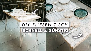 DIY Gartentisch mit Fliesen selber bauen für Terrasse amp Balkon  EASY ALEX [upl. by Zeralda]