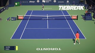 TIEBREAK  Alexander Zverev Vs Carlos Alcaraz I Toronto Masters I Expert Difficulty PS5 [upl. by Moritz]