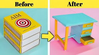 DIY Mini Study TableEasy Matchbox Craft Tutorial [upl. by Aimee]