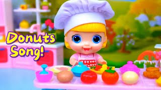 🍩 Fun in the Kitchen Baby Makes Donuts and Sings a Song  Learn Cooking with Kids 🎶 [upl. by Ariad]