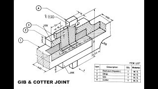 GIB amp COTTER JOINT 2D MALAYALAM TUTORIAL [upl. by Collie356]