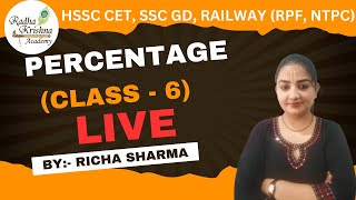 Percentage Class  6 By Richa Sharma Radha Krishna Academy govtexam maths percentage govtjobs [upl. by Marlane]