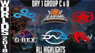 Worlds 2018 Day 1 Highlights Play in Stage ALL GAMES [upl. by Akeyla513]