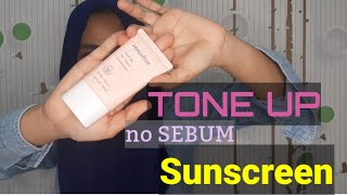 Innisfree Toneup No Sebum Sunscreen  MY Review [upl. by Ahsercel]