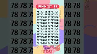 Find the Number 87 shorts short shortsvideo braingames [upl. by Aikan849]