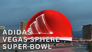 Adidas Takes Over Vegas Sphere Super Bowl Week Las Vegas Strip 2024 [upl. by Meill]