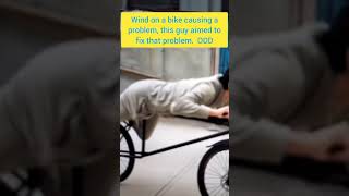 Wind problem on your bike this guy solved it bike bicycle engineering bikebuildsshortsviral [upl. by Readus999]