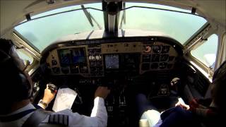 King Air B100 landing at JFK airport  cockpit view [upl. by Eibocaj]