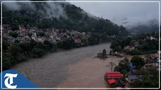 Himachal Pradesh Aerial view of devastation caused by heavy rains at various places in state [upl. by Mohun]