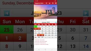 Singapore Calendar with public holidays 2023 [upl. by Llerref981]