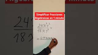 Simplificar fracciones Algebraicas  Super facíl [upl. by Grefe]