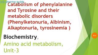 catabolism of phenylalanine and tyrosine and their metabolic disorders [upl. by Carisa798]