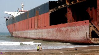 Gadani Desmanche de Navios GIGANTES  Paquistão Gadani Ship Breaking Yard [upl. by Gurango]