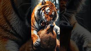 Wild Confrontations Siberian Tiger vs Brown Bear animalbattle tiger wildanimal tigertuesday [upl. by Leeke]