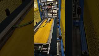 Pneumatic rodless cylinder pushing pallet onto the cart [upl. by Nerehs]