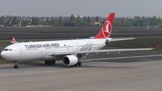 Turkish Airlines Airbus A330223 TCJIO TK 1722 Pushback  Taxiing  Takeoff at Berlin Tegel Airport [upl. by Devine]