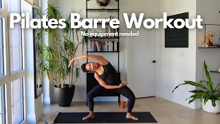 28 Min Pilates Barre Workout athome for Toned Abs Thighs and Arms FullBody workout no equipment [upl. by Esdnil974]