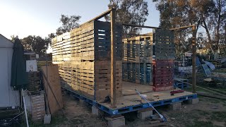 Making a storage shed out of Pallets part 2 [upl. by Nivrag]