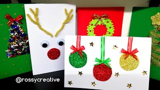 5 Tarjetas Navideñas Fáciles  Como hacer Tarjetas Navideñas Fáciles y Bonitas para Regalar [upl. by Evatsug955]