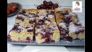 Ein leckerer Blechkuchen mit fruchtigen Beeren und Kokos in nur 15 Minuten✅ kommt immer gut an [upl. by Aleb117]