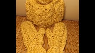 How To Crochet Cable Mittens [upl. by Tirrell]