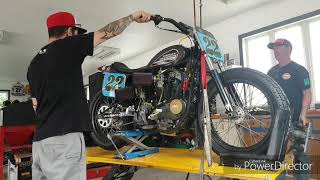 Harley Davidson XR750 Second Start Up on New Engine [upl. by Anniroc]