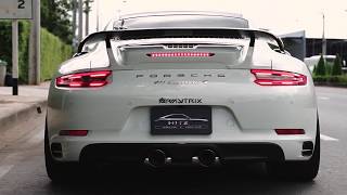 2018 Porsche 9912 Carrera S Sport w ARMYTRIX Exhaust Blue DualTips amp STR Fogred Wheels [upl. by Aihsinyt155]