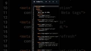 Meta Tags in HTML metatags html beginners coding [upl. by Luas]