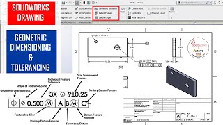 ✅ Solidworks Drawing  Geometric Dimensioning and Tolerancing [upl. by Ahsirt]