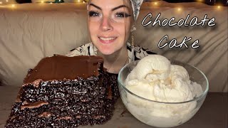 SYRUPY CHOCOLATE CAKE MUKBANG Vegan No Talking [upl. by Leinto]