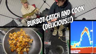 Burbot catch and cook  Catching the early spawn  Garmin Striker 4 [upl. by Jones]