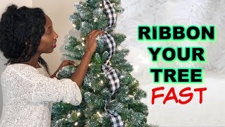 How to Ribbon a Christmas Tree  Easy amp Vertically [upl. by Ativak]