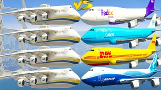 GTA V Every Boeing 747 Cargo Airplanes VS Antonov AN225 Mriya Airplanes Crash and Fail Compilation [upl. by Kort171]