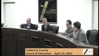 Cabarrus County School Board Mtg 04132015 PT2 [upl. by Ahsinak]