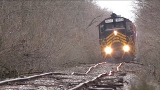 Blasting down bad track Doubleheader on the NDampW Railway Maumee and Western [upl. by Ylicic]