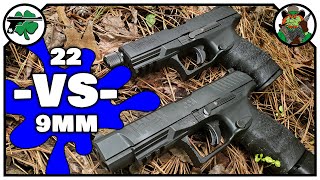 Walther PPQ 22 VS Walther PPQ 9mm BENCH REVIEW [upl. by Bambie197]