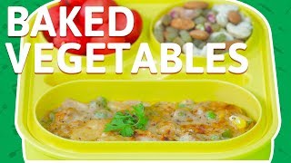 Baked Vegetables With Cheese  Easy Vegetables Recipe in Cheese Sauce  Healthy Recipe For Kids [upl. by Inoj]