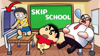 Shinchan And Nobita School Escape 😱 [upl. by Aihsetal]