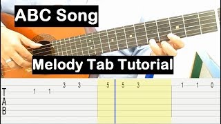 ABC Song Guitar Lesson Melody Tab Tutorial Guitar Lessons for Beginners [upl. by Ebby]