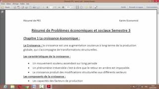 Problèmes économiques et sociaux PES S3 Partie 1 quot la croissance quot [upl. by Ireland]