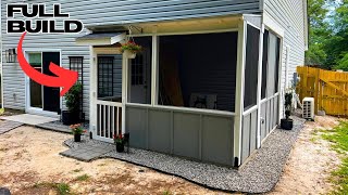 How I Built A DIY Screened In Patio Full Exterior Build [upl. by Ysnap]