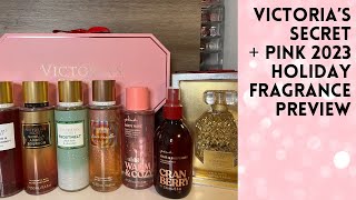 Victoria’s Secret  PINK 2023 Holiday Fragrance Preview  Body Care amp Perfume Collections [upl. by Charmain]