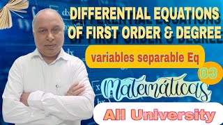 DIFFERENTIAL EQUATION OF FIRST ORDER amp FIRST DEGREE  Prof Manoj Mishra  M2 B tech B sc Diploma [upl. by Sochor]