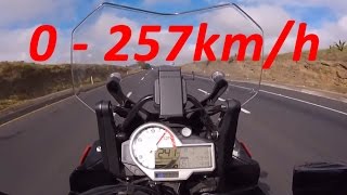 2017 BMW S1000 XR  Acceleration 0257kmh amp Startup amp Startup amp Exhaust Sound amp Burnout amp Wheelie [upl. by Godwin]