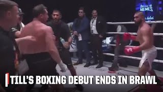 Darren Till’s boxing debut ends with a brawl in the ring  ESPN MMA [upl. by Ahseid7]