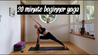 20 Minute Beginner Home Yoga Sequence [upl. by Maribel]